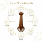 Kansa Wand Face and Foot Massager – Ayurvedic Bronze Massage Tool with Wooden Handle