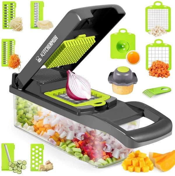 12-in-1 Multi-Function Vegetable Cutter & Slicer with Storage Container